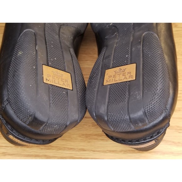 Peter Millar Loafers Men\'s Size 9.5 M Black Leather Horse Bit Slippers MC00F40
